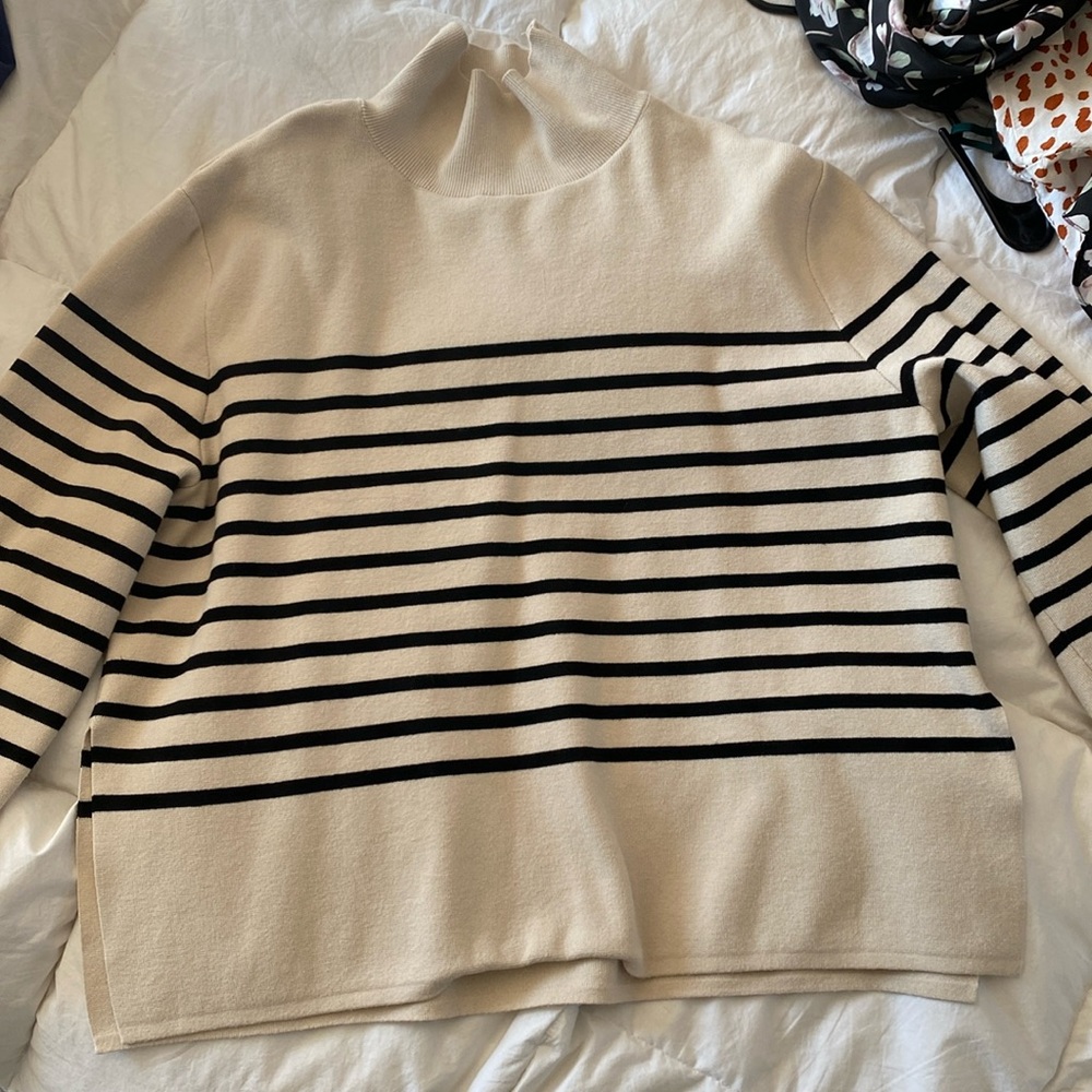 Striped turtleneck